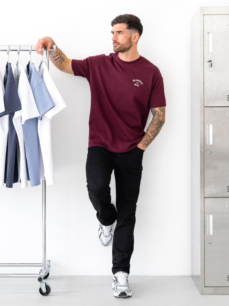NYC Relaxed T-Shirt - Dark Burgundy