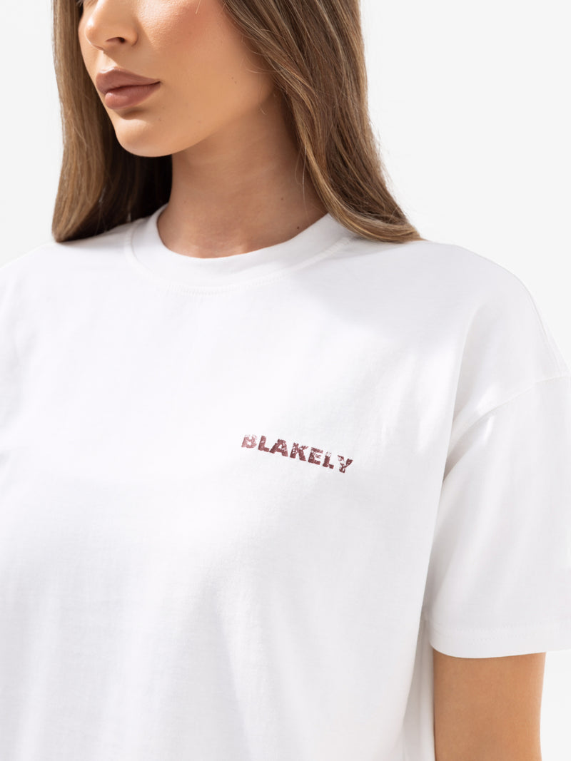 Sloane Ski Oversized T-Shirt - White & Bright Red