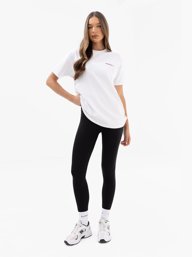 Sloane Ski Oversized T-Shirt - White & Bright Red