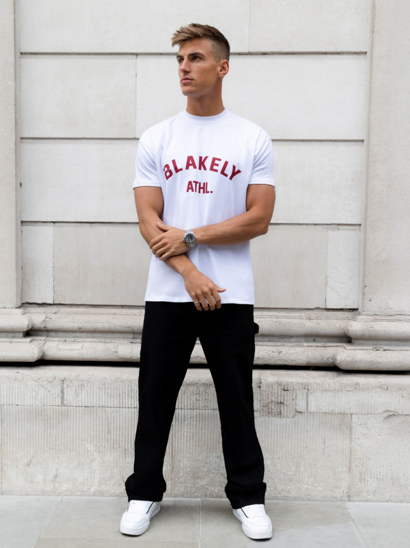 Zion Relaxed T-Shirt - White & Red