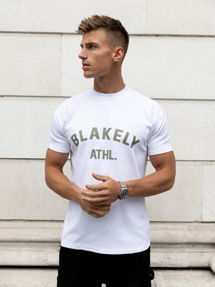 Zion Relaxed T-Shirt - White & Safari Green