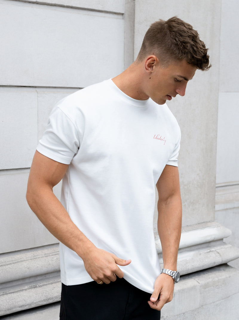 Sonny Relaxed T-Shirt - White & Bright Red