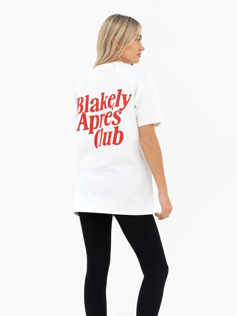 Saskia Oversized T-Shirt - Flat White & Cherry Red