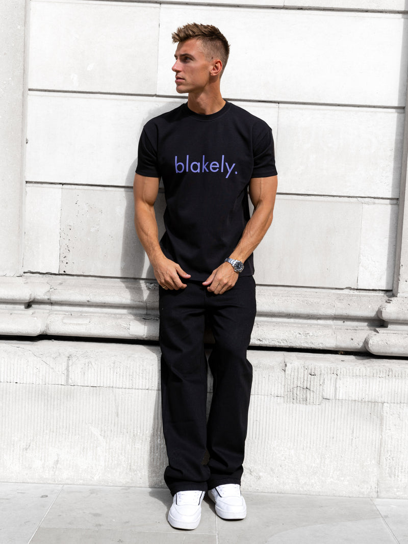 Leo Relaxed T-Shirt - Black & Ultra Lilac