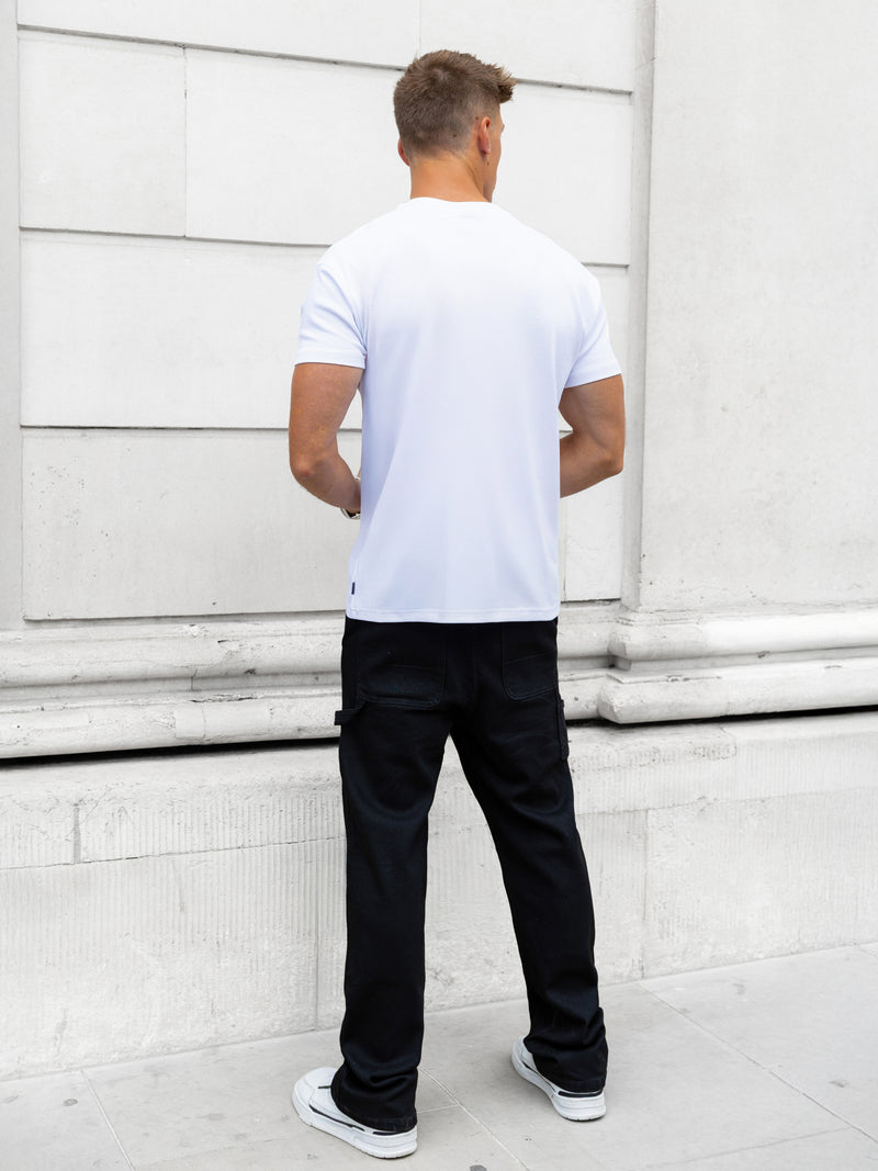 Leo Relaxed T-Shirt - White & Aqua