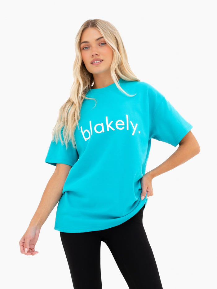 Lila Oversized T-Shirt - Aqua