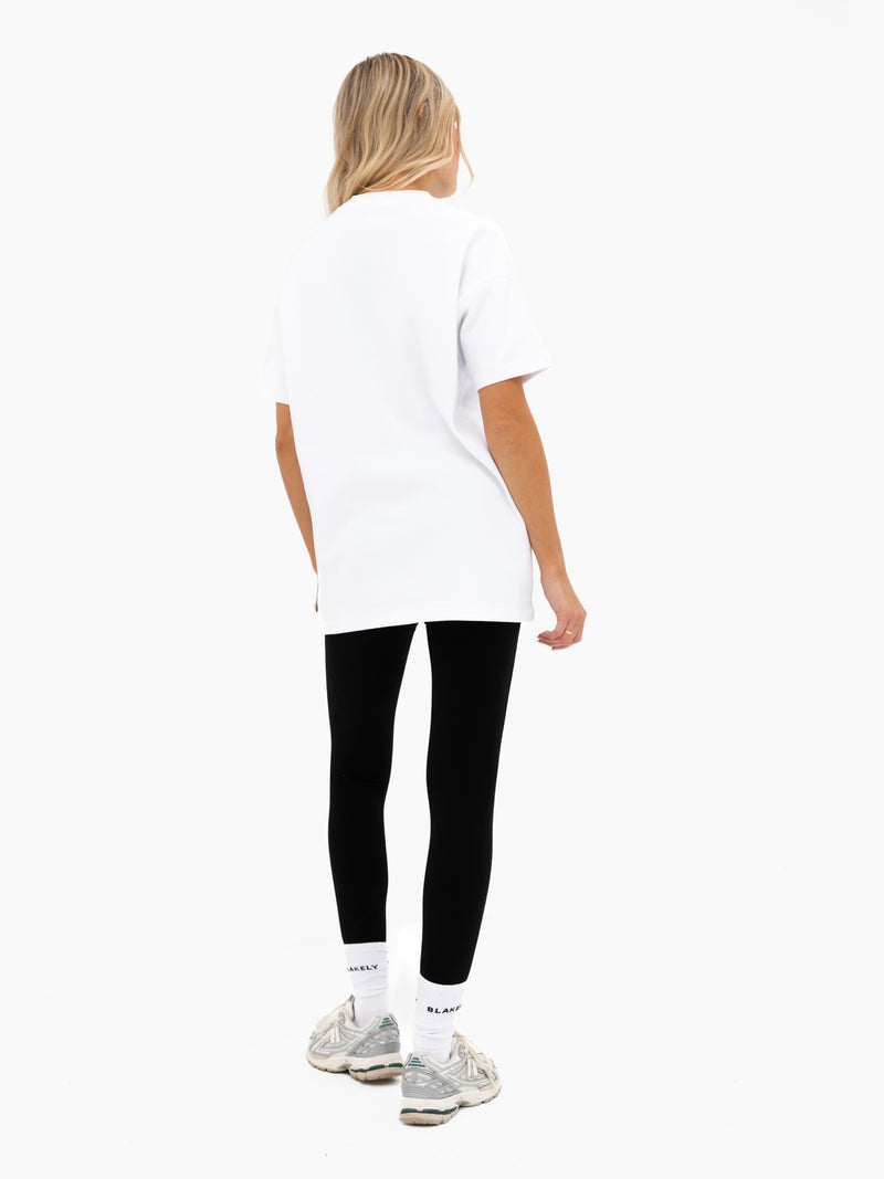 Lila Oversized T-Shirt - White & Aqua