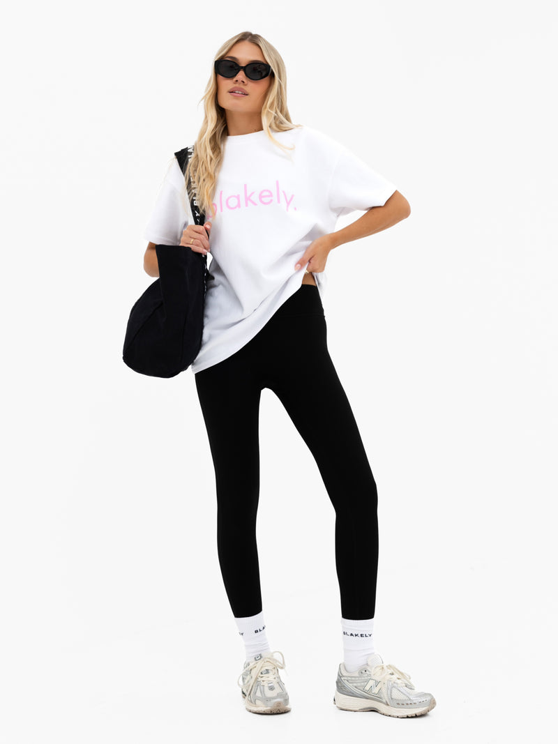 Lila Oversized T-Shirt - White & Pastel Pink