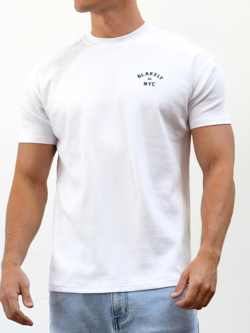 NYC Relaxed T-Shirt - White & True Navy