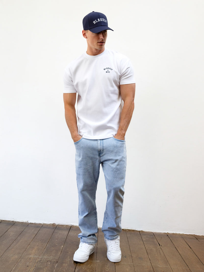 NYC Relaxed T-Shirt - White & True Navy