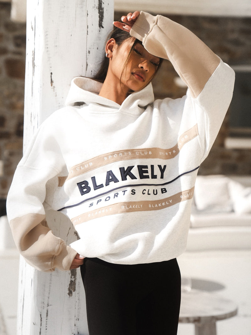 Buy Blakely Marl White Alpine Sports Oversized Hoodie Free delivery on orders over 70 Blakely Clothing