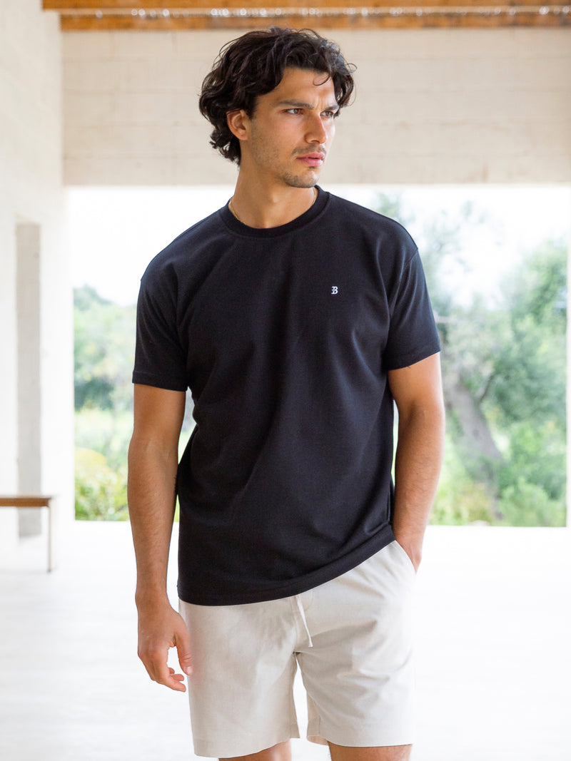 Conrad Relaxed Anchor T-Shirt - Black