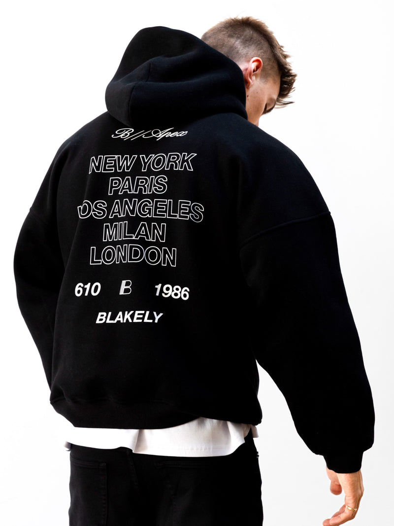 Apex City Relaxed Hoodie - Black