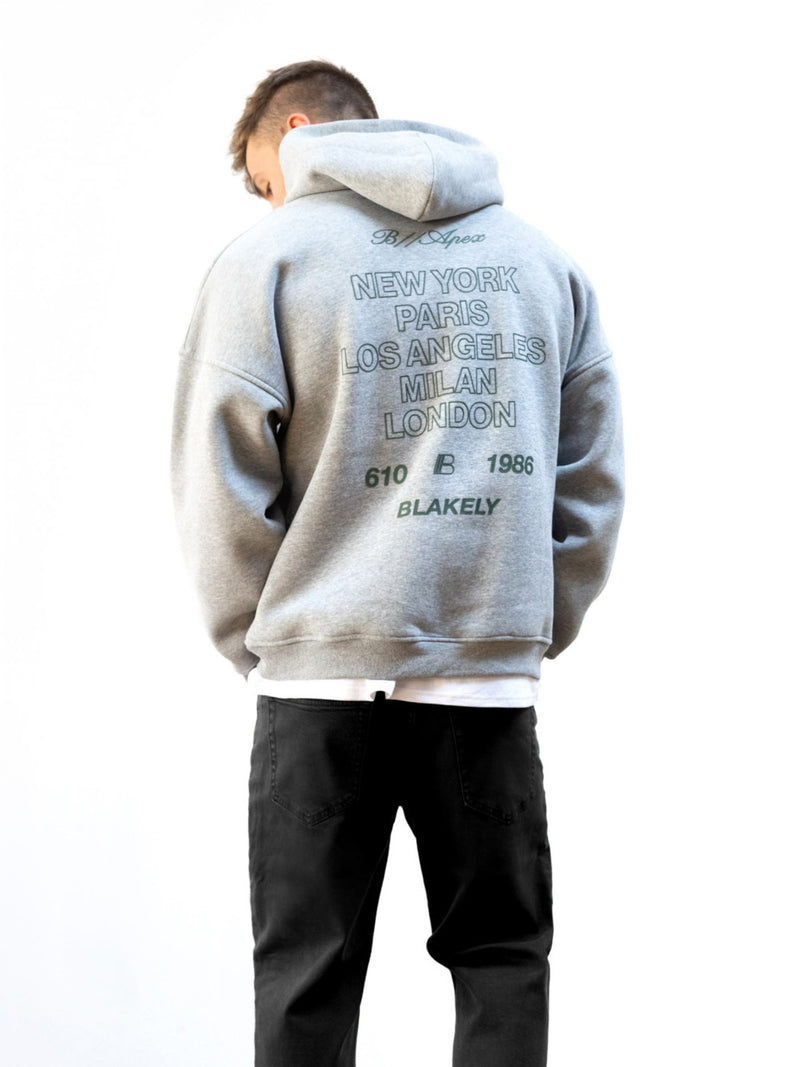 Apex City Relaxed Hoodie - Marl Grey