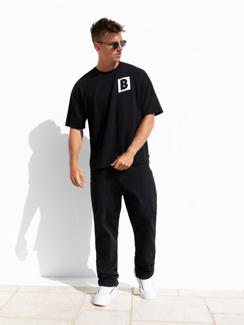 Offset Unfitted T-Shirt - Black