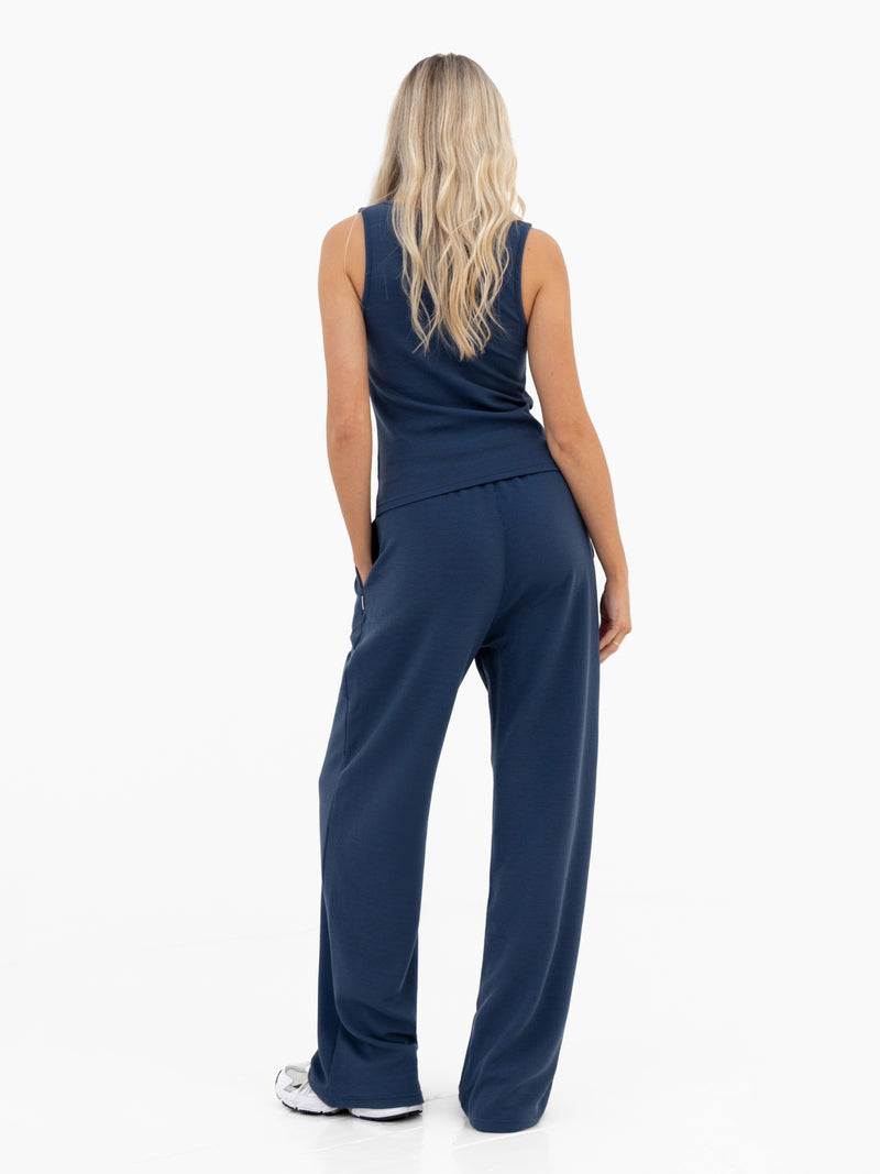 Soft Waffle Trousers - Blue