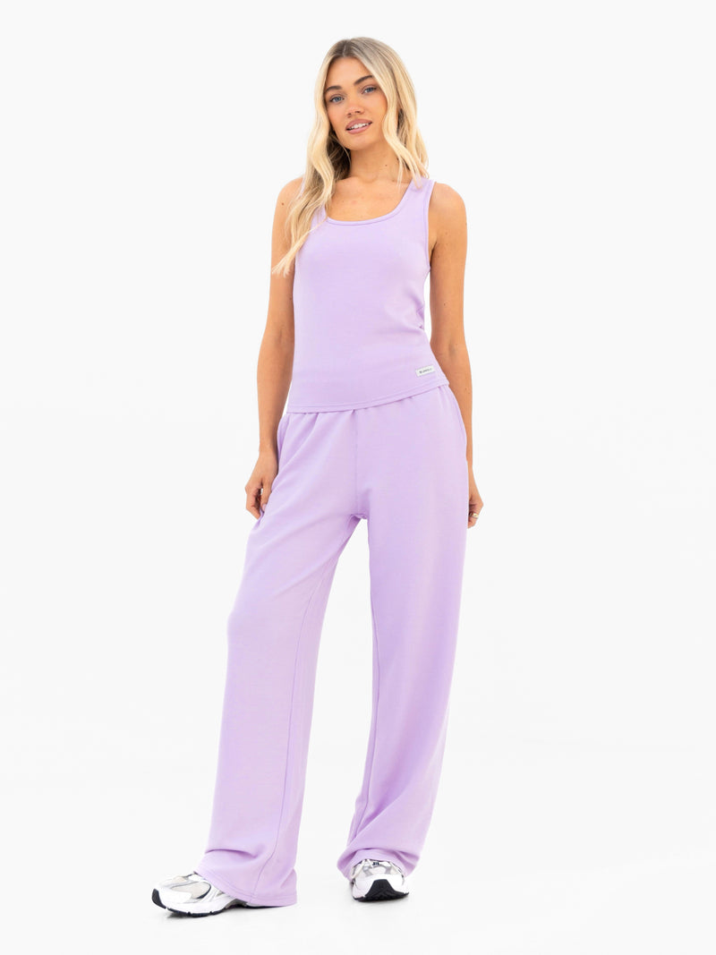 Soft Waffle Trousers - Purple