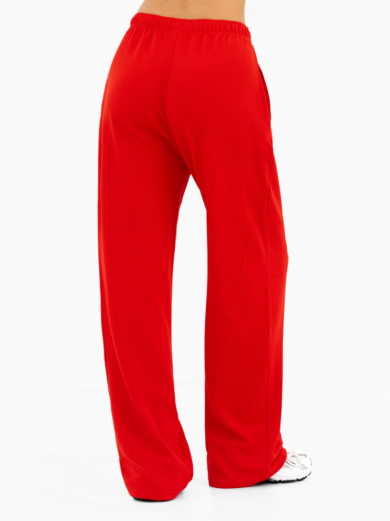 Soft Waffle Trousers - Red
