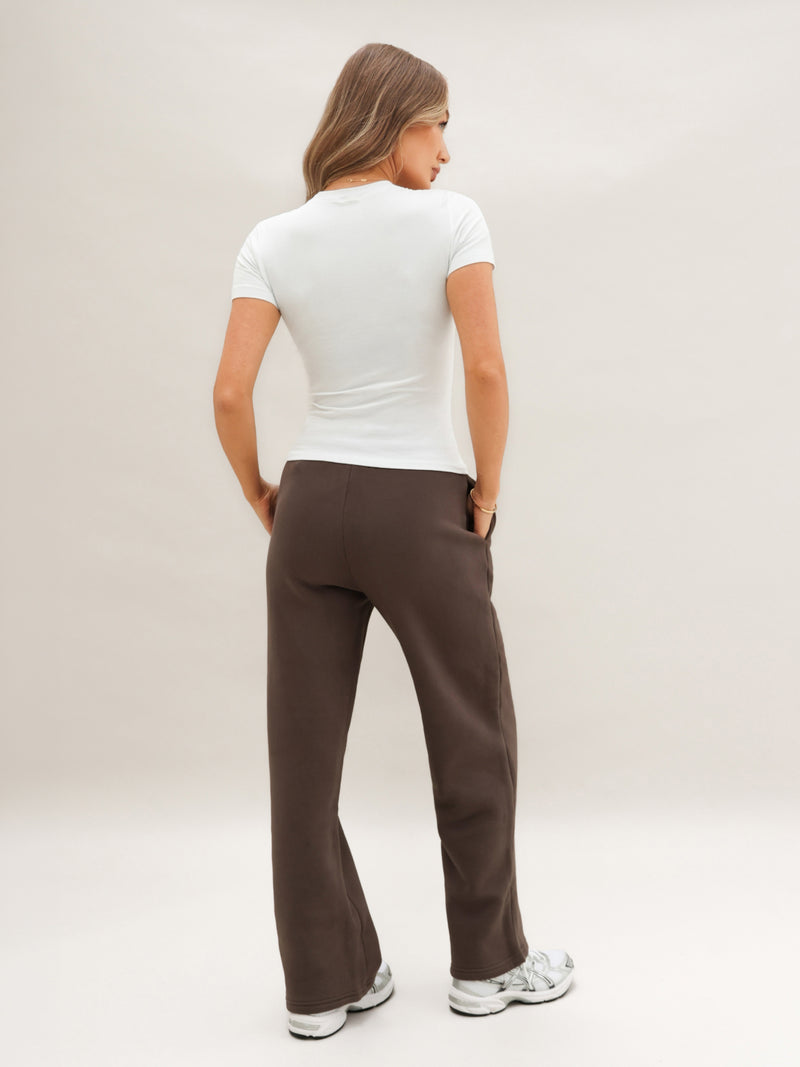 Isabel Wide Leg Sweatpants - Cocoa Brown