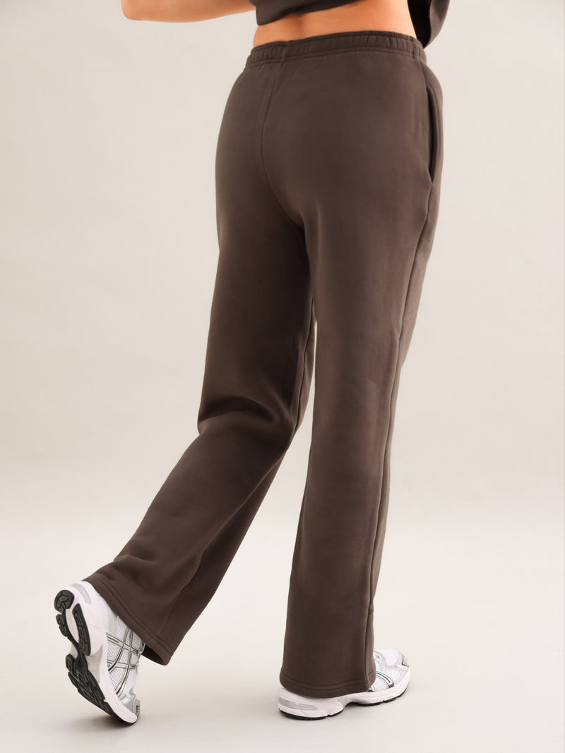 Isabel Wide Leg Sweatpants - Cocoa Brown