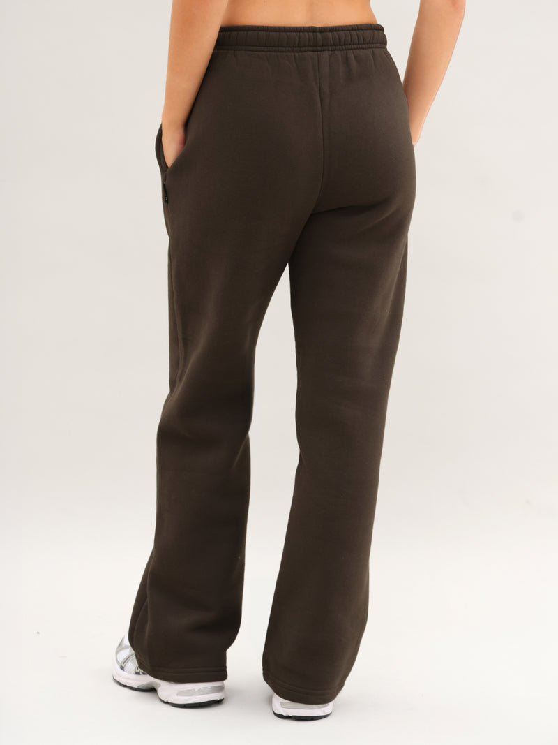 Isabel Wide Leg Sweatpants - Deep Brown