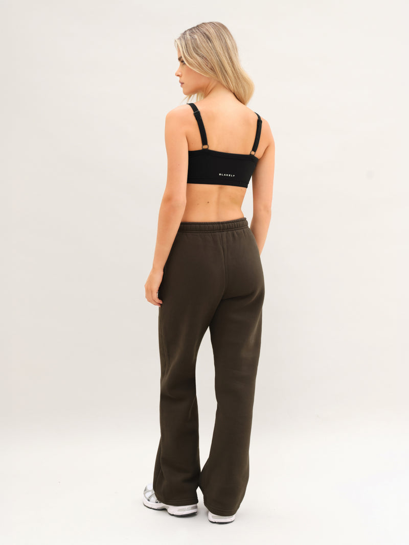 Isabel Wide Leg Sweatpants - Deep Brown