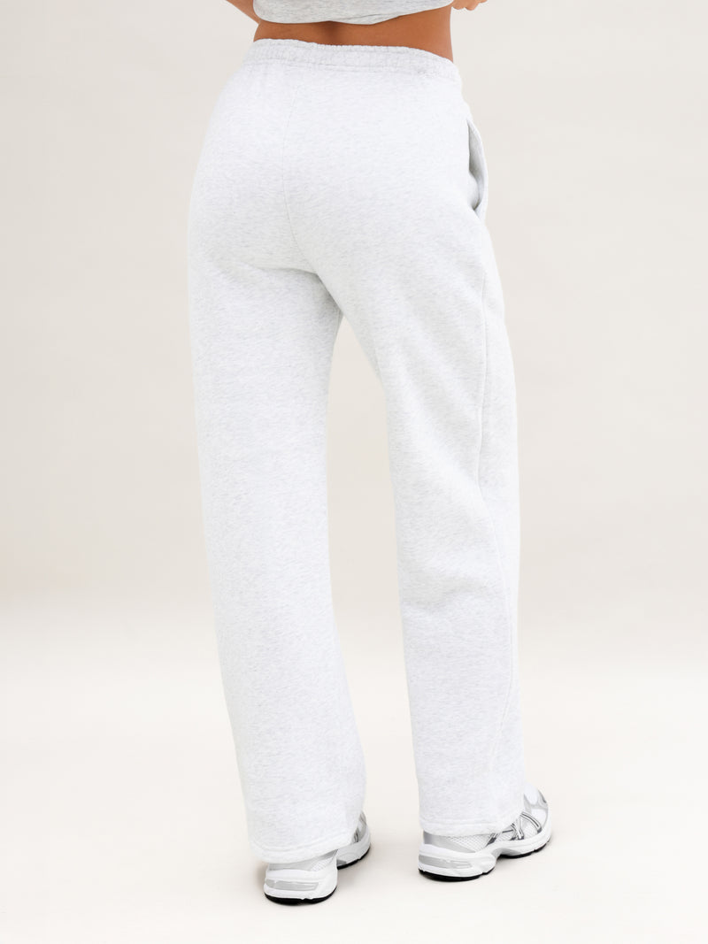 Isabel Wide Leg Sweatpants - Marl White