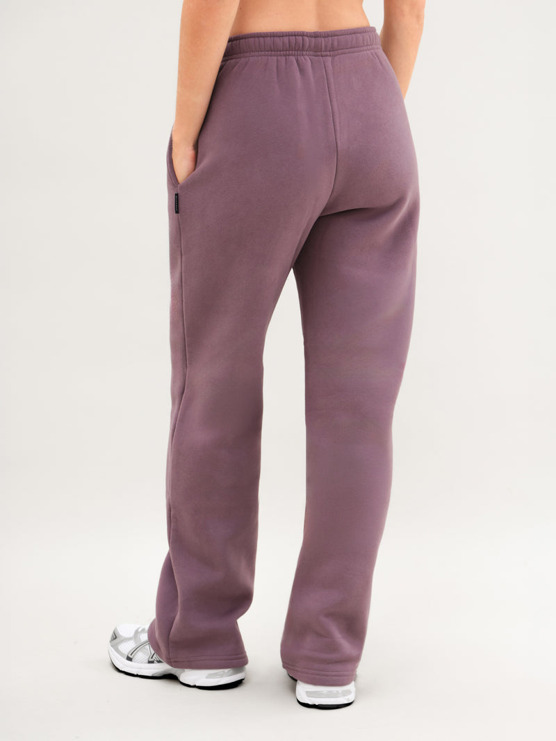 Isabel Wide Leg Sweatpants - Washed Plum