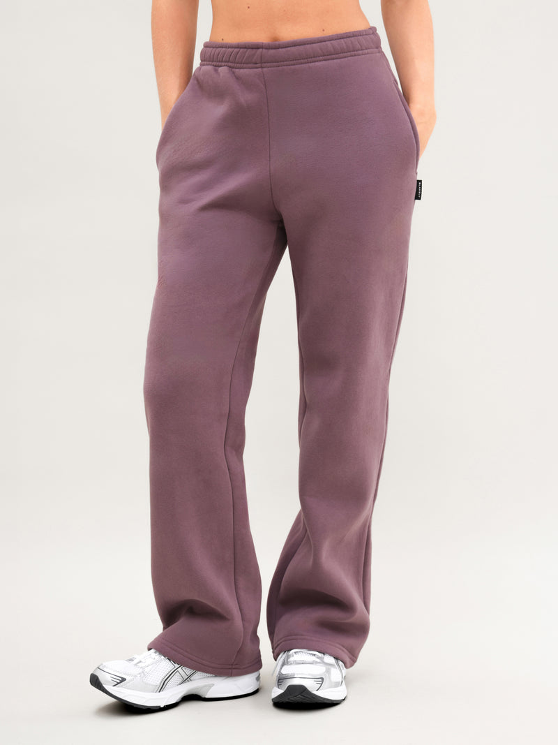 Isabel Wide Leg Sweatpants - Washed Plum