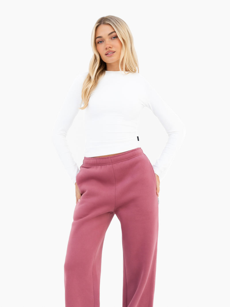 Isabel Wide Leg Sweatpants - Dark Berry