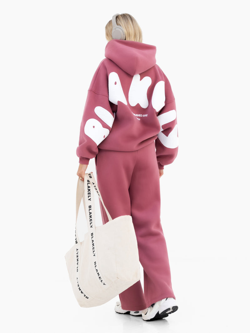 Isabel Wide Leg Sweatpants - Dark Berry