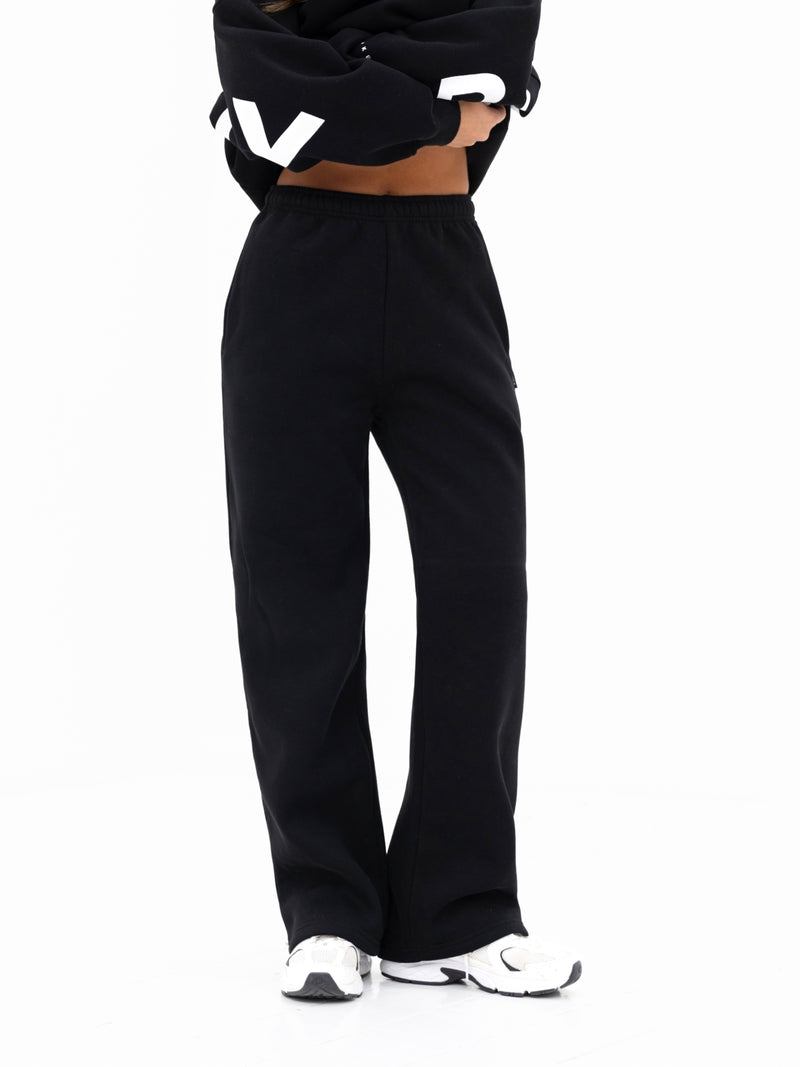 Isabel Wide Leg Sweatpants - Black