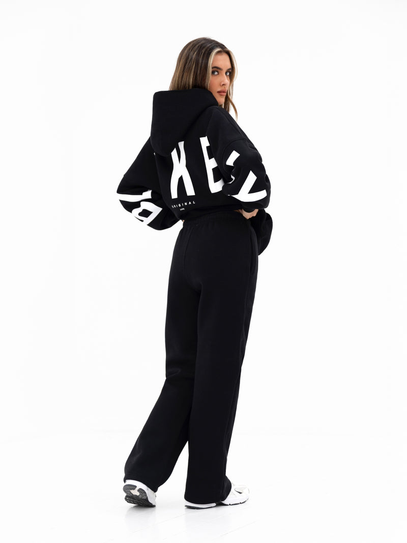 Isabel Wide Leg Sweatpants - Black