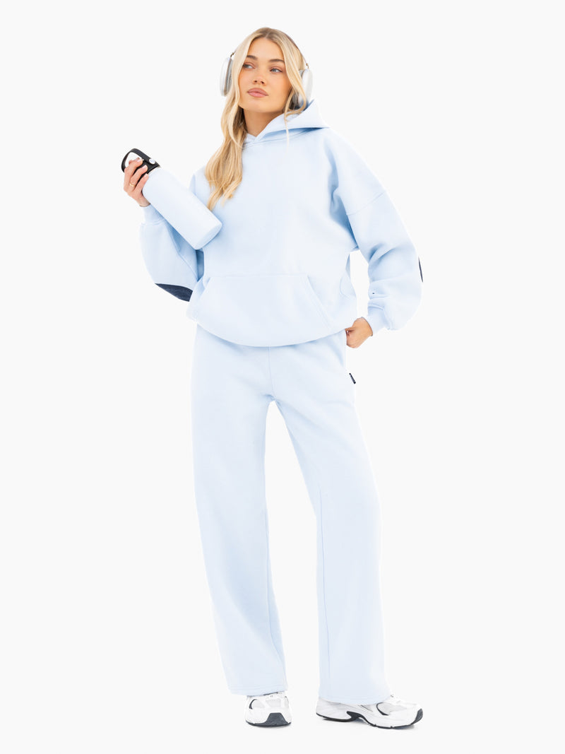 Isabel Wide Leg Sweatpants - Soft Blue