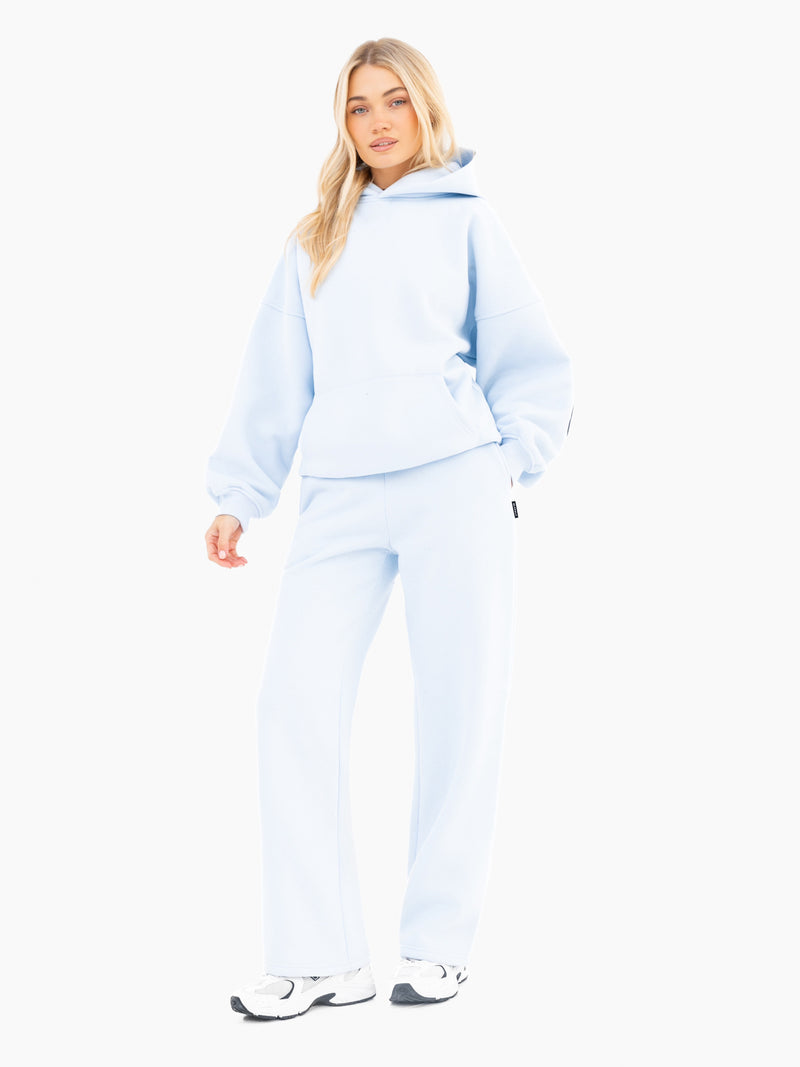 Isabel Wide Leg Sweatpants - Soft Blue