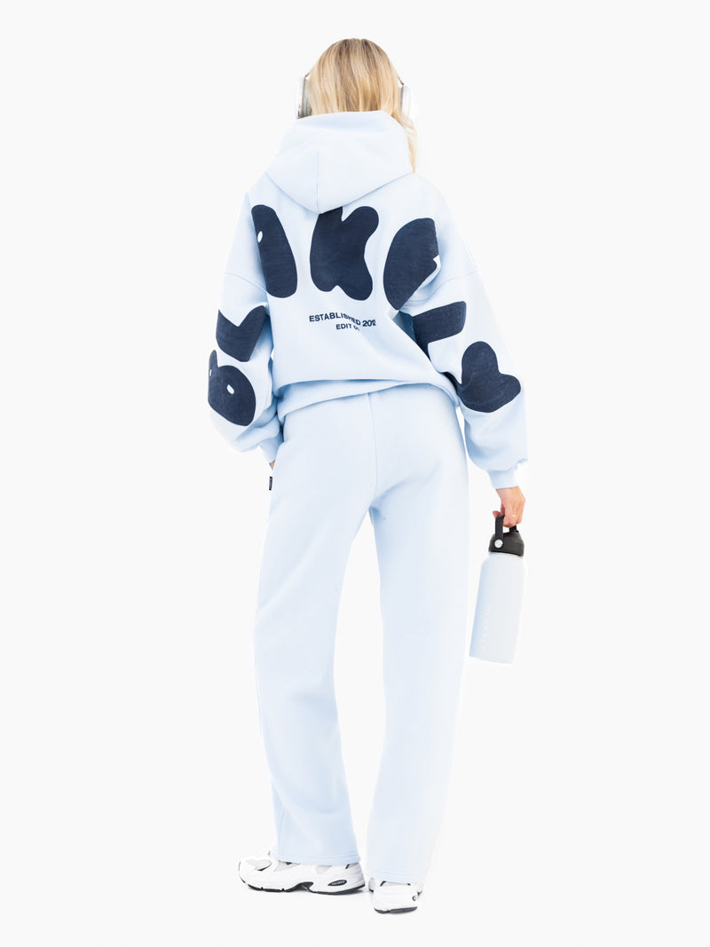 Isabel Wide Leg Sweatpants - Soft Blue