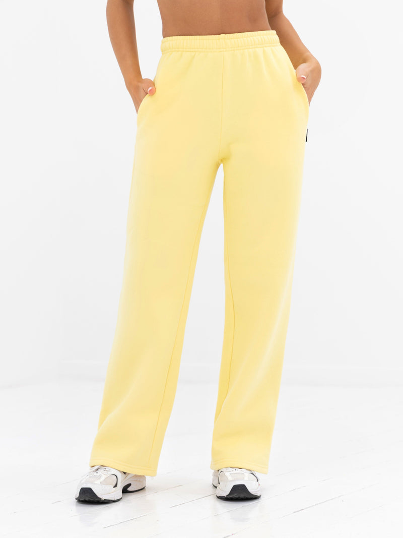 Isabel Wide Leg Sweatpants - Lemon