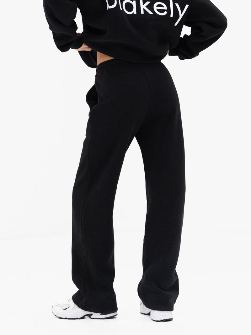 Freya Wide Leg Sweatpants - Black