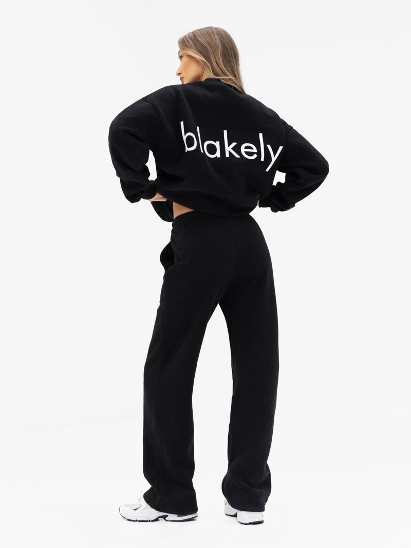 Freya Wide Leg Sweatpants - Black