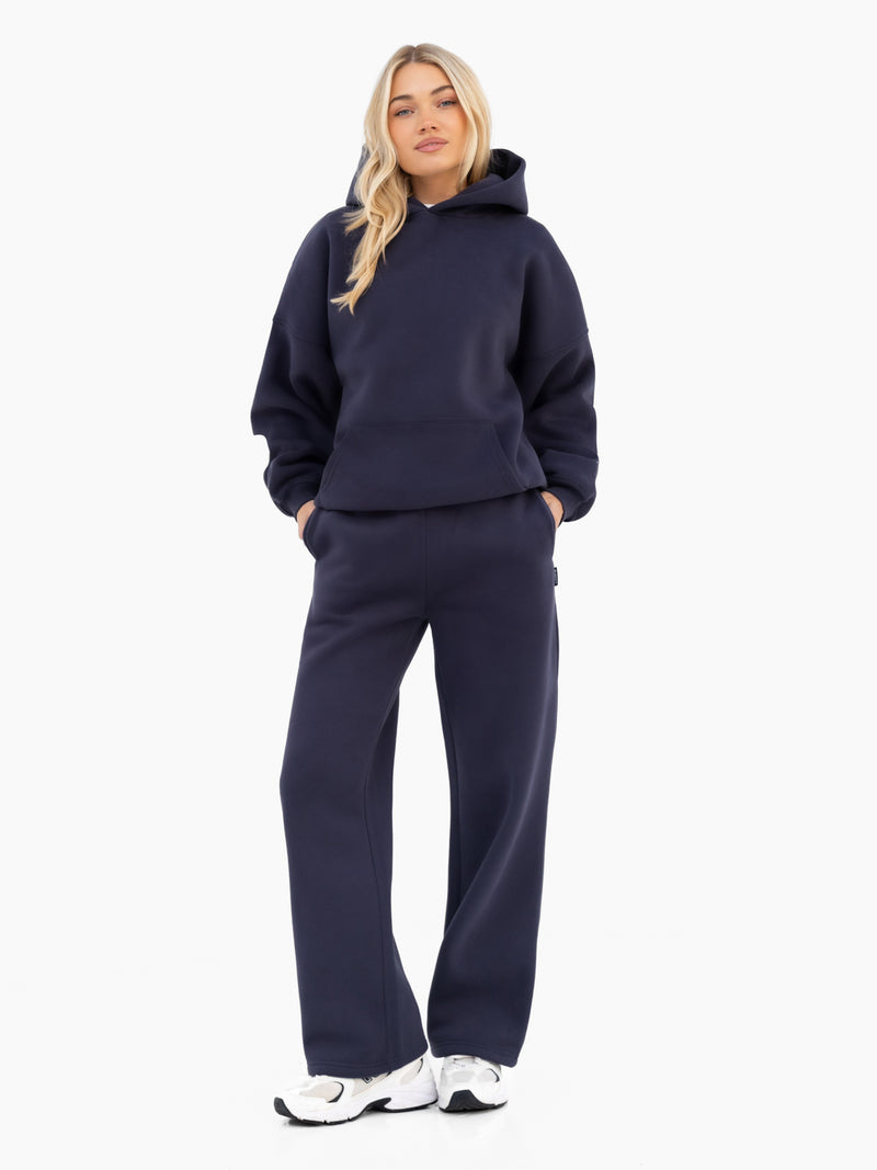 Isabel Wide Leg Sweatpants - True Navy