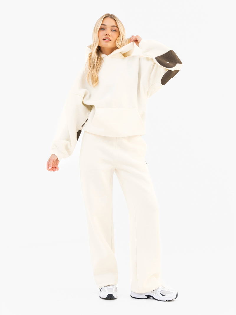 Isabel Wide Leg Sweatpants - Buttermilk