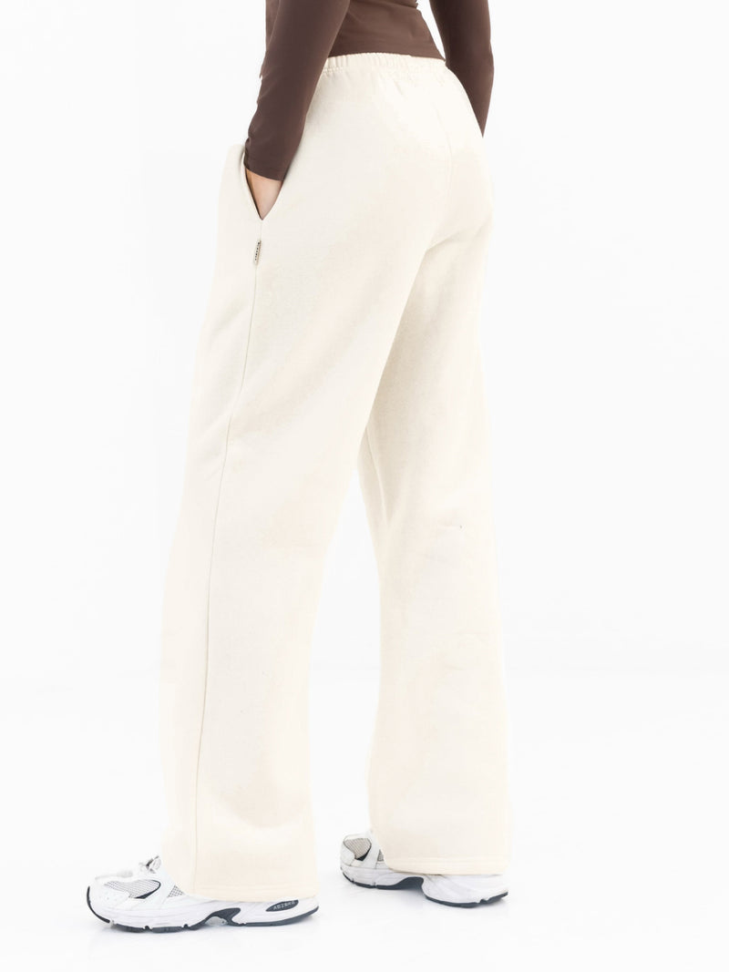 Isabel Wide Leg Sweatpants - Buttermilk