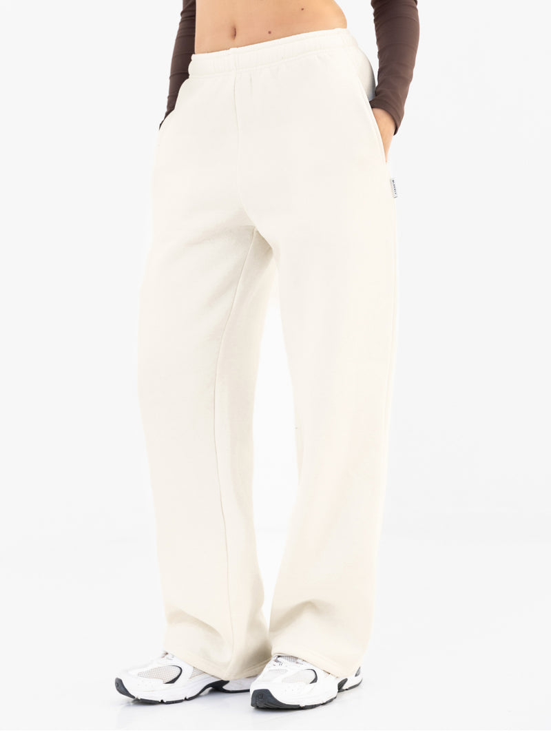 Isabel Wide Leg Sweatpants - Buttermilk