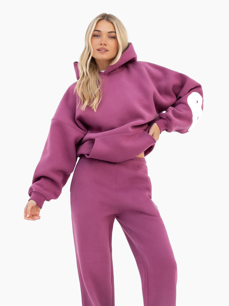 Isabel Wide Leg Sweatpants - Mulberry