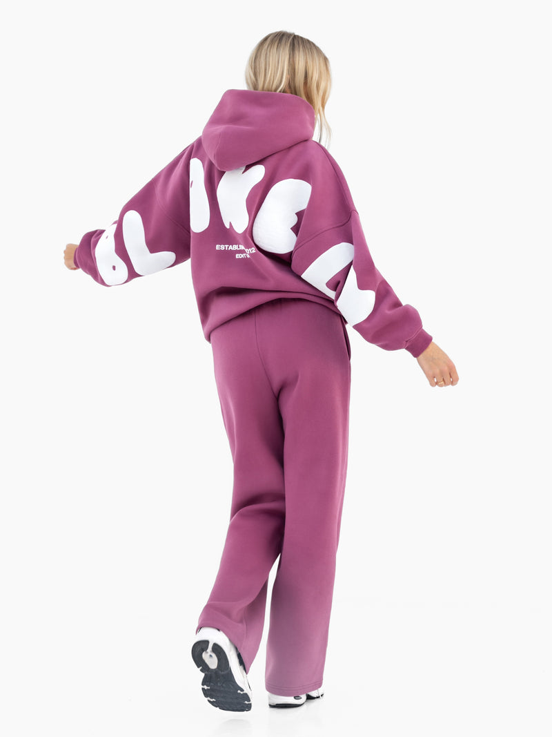 Isabel Wide Leg Sweatpants - Mulberry