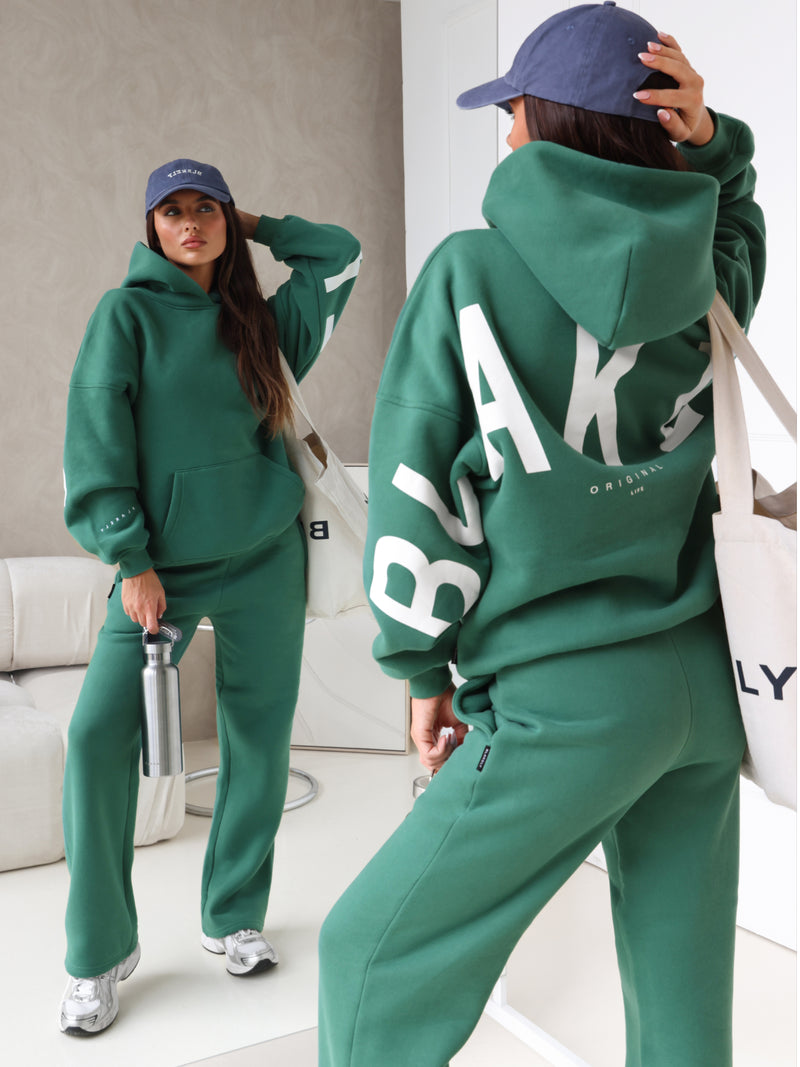 Isabel Wide Leg Sweatpants - Jade Green