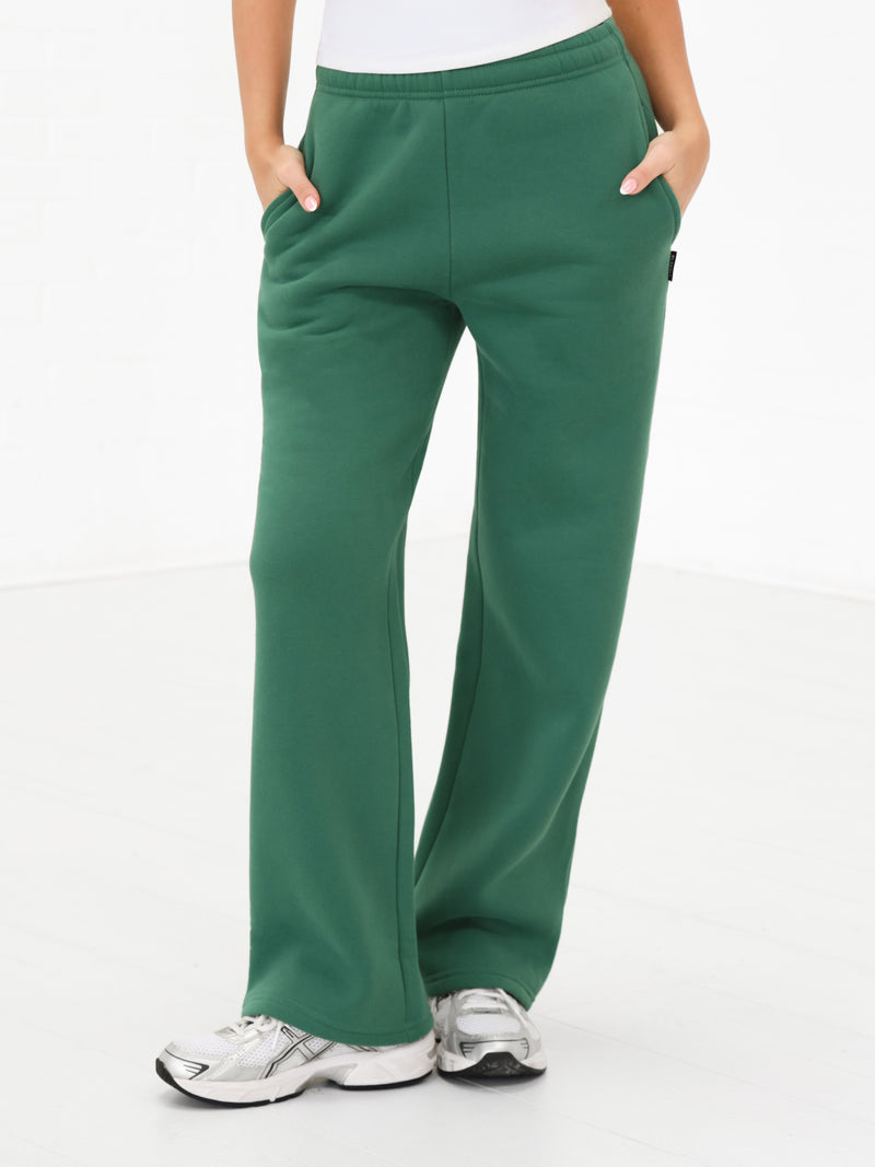Isabel Wide Leg Sweatpants - Jade Green