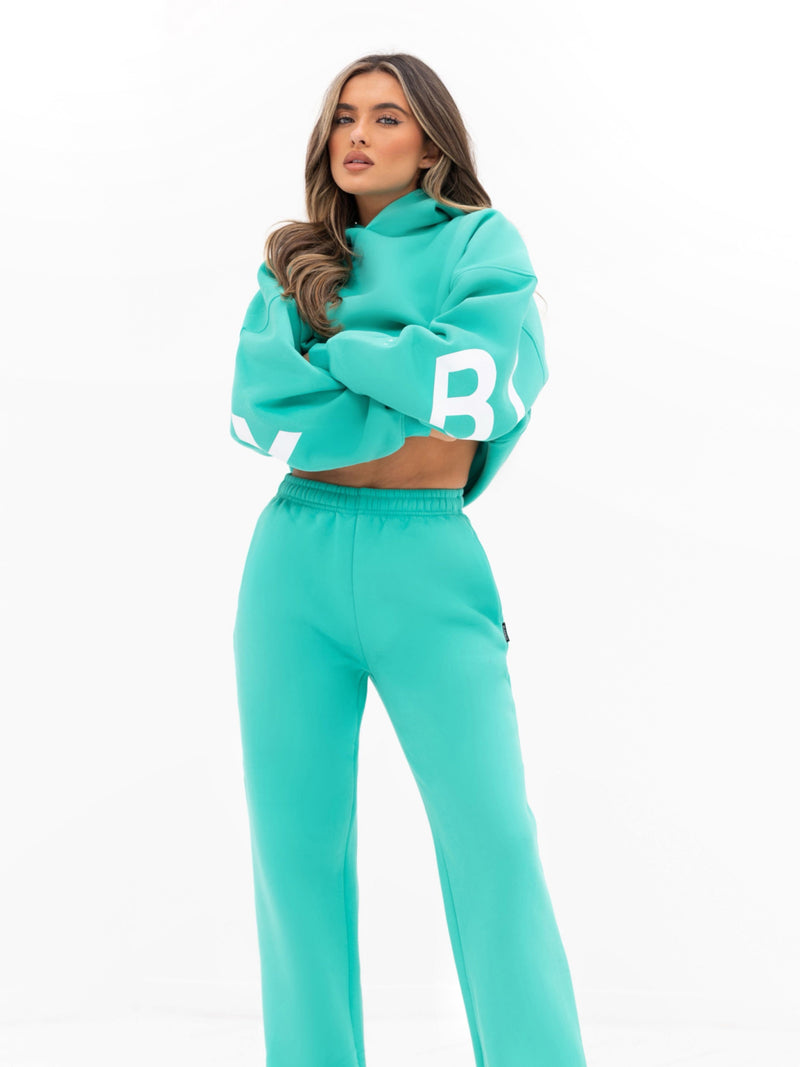 Isabel Wide Leg Sweatpants - Turquoise