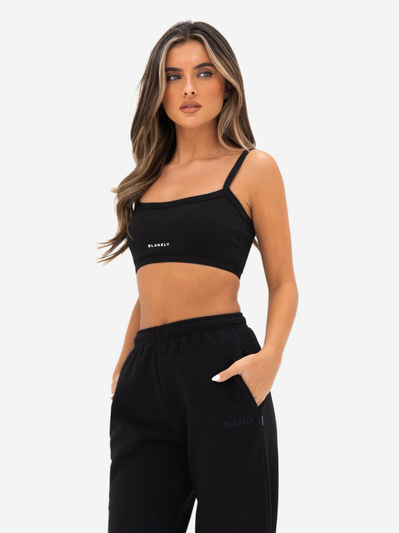 Kayla Wide Leg Sweatpants - Black