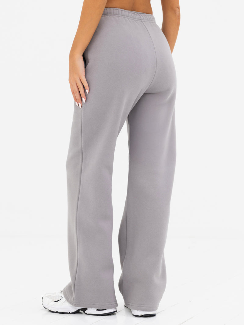 Kayla Wide Leg Sweatpants - Mid Grey